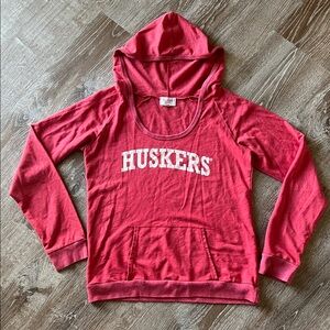 Nebraska Huskers Stadium Chic Red Hooded Scoop-neck size L